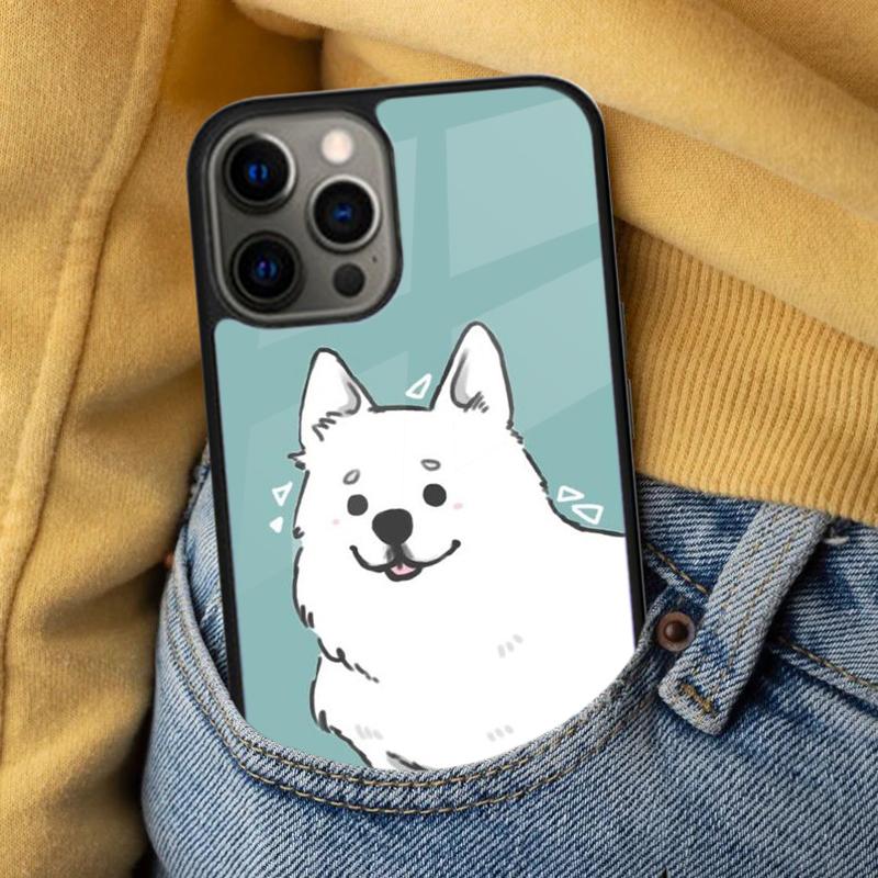 Cartoon Samoyed Dog Soft Phone Case for iPhone 17 Air 16e Pro max 15 Pro 13 14 Plus 11 12 MagSafe Magnetic Coque