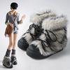 Retro Trendy Hairy Snow Boots for Women In Winter 2026,Fashion Warm,Cold Resistant,Thick Soled,Height Increasing Platform Boots