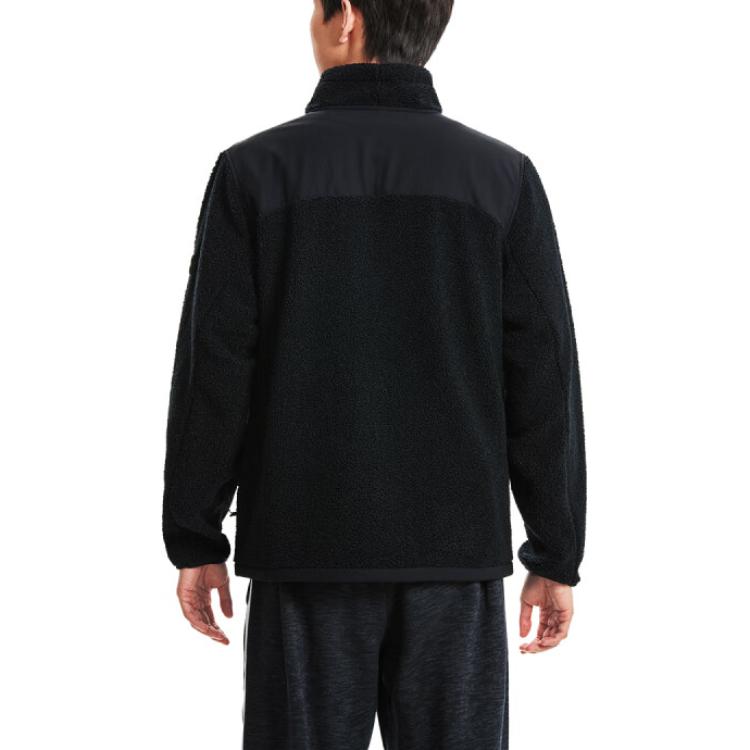 Under Armour Mission Giacca da Allenamento in Pile Tinta Unita con Collo Alto Uomo Giacca Nero 1378844-001
