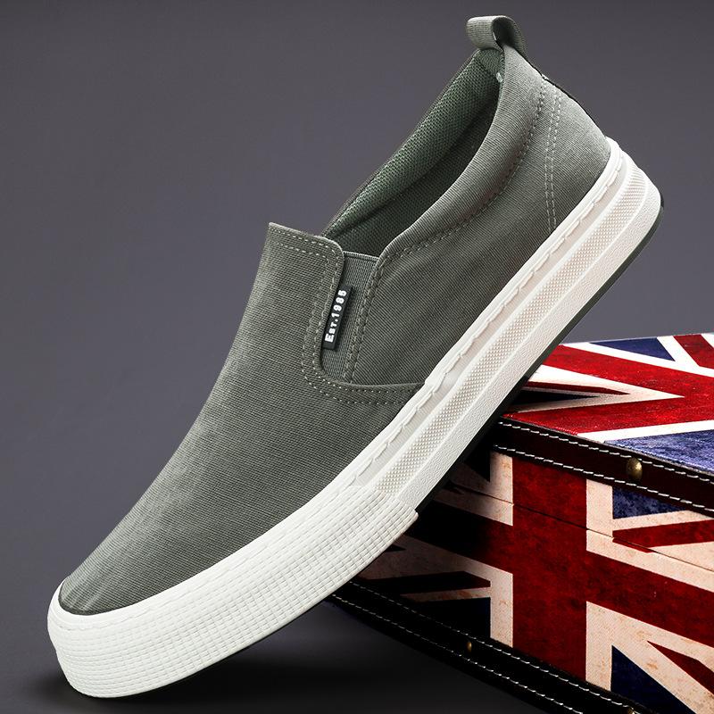 New Spring Men's Shoes Korean Style Versatile Trendy Men's Canvas Shoes Comfortable Low Top One-piece Pedal Shoes