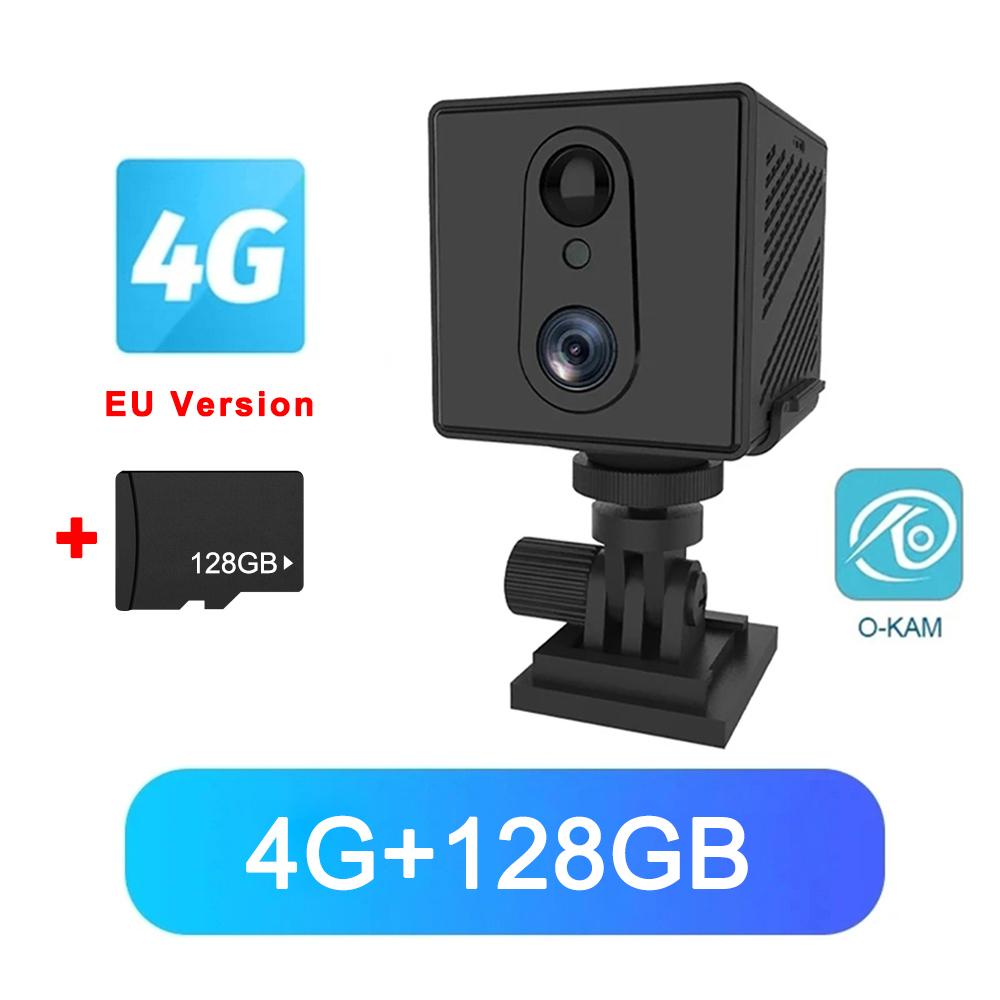 Mini 4G Security Camera SIM Card WiFi Ultra HD Surveillance Camera 3000 mAh Battery Low Power Voice Intercom CCTV Camcorder