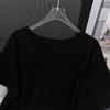 Women's Plus Size Slimming Loose Fit Mid-Length Round Neck Short-Sleeve T-Shirt (Sizes 200/300/350 Jin)