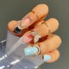 1 STKS Mode Gothic Metal Lijn Dunne Nagels Ringen voor Vrouwen Meisjes Dagelijks Kristal Vingertop Beschermhoes Sieraden Accessoires voor Vrouwen