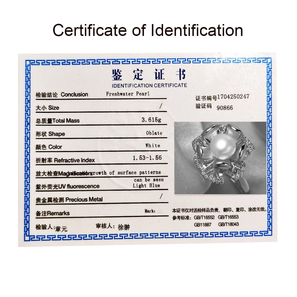 seniko Prsteny z přírodních sladkovodních perel pro ženy Módní Dámský prsten s kubickou zirkonií CZ květinový prsten Perlové šperky Nastavitelný prsten