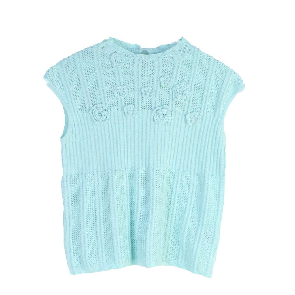 Spring/Summer Camellia Knitted Women's Set: Fairy Dress Cardigan, Vest & Skirt