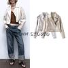 Fall New Women's Clothing Fashion Wind Lapel Long Sleeves Pu Anti-Leather Pilot Jacket Outwear 4341826
