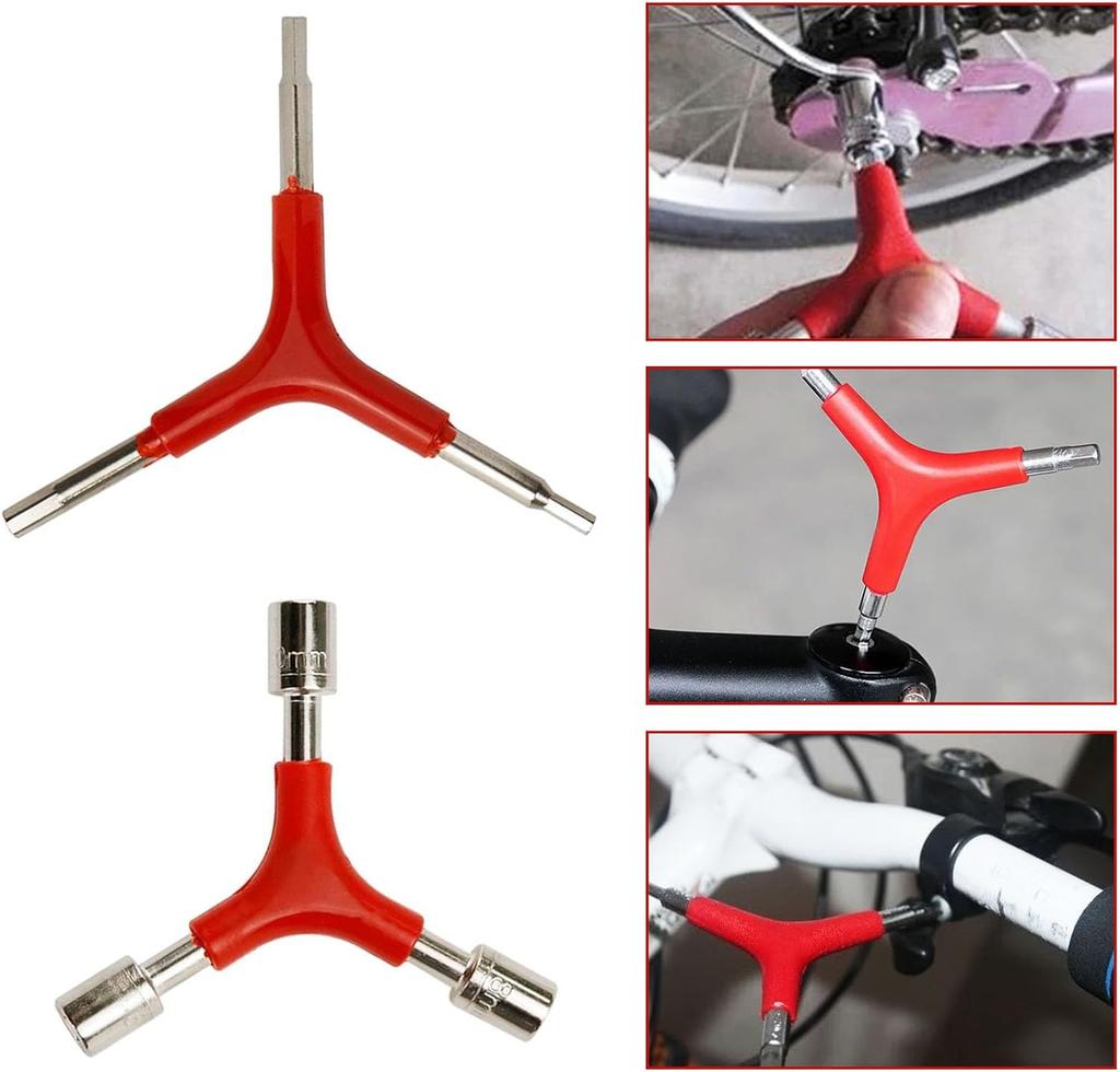 3-Way Y Allen Key Compact Bicycle Multi-Tool for Quick Bike Repairs Portable Hex Wrench for Home On-the-Go Cycling