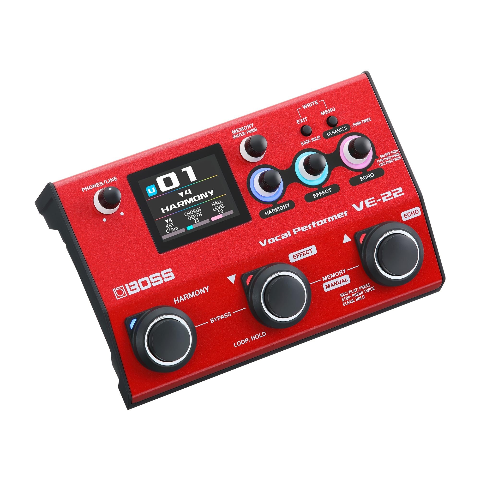 

BOSS Vocal Performer Vocal Effector VE-22 червоний