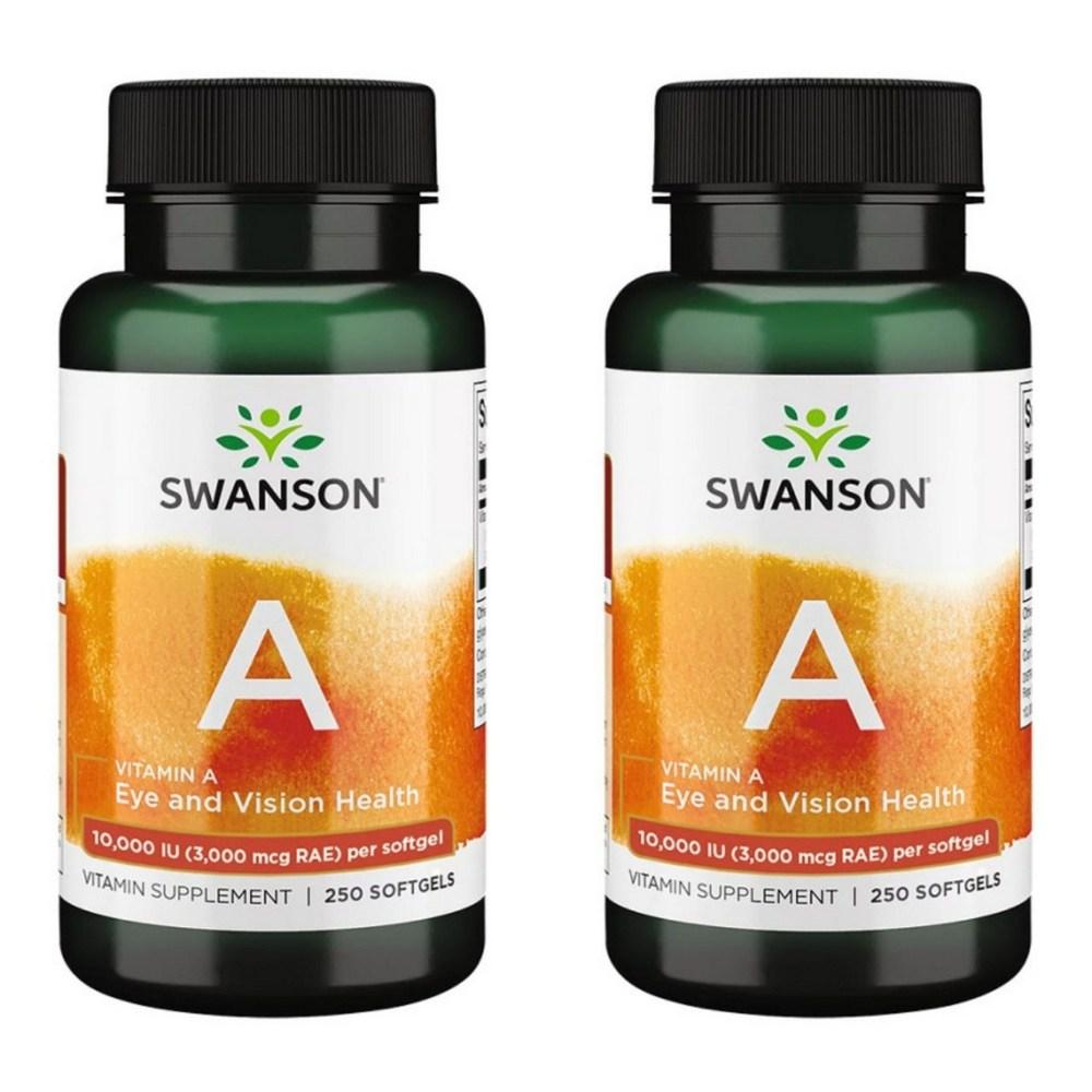 Swanson Immune Supportive Liver Swanson Cod Liver Oil Extract Vitamin A 10,000 IU 250 Tablets 2 Bottles Cod 2 pcs