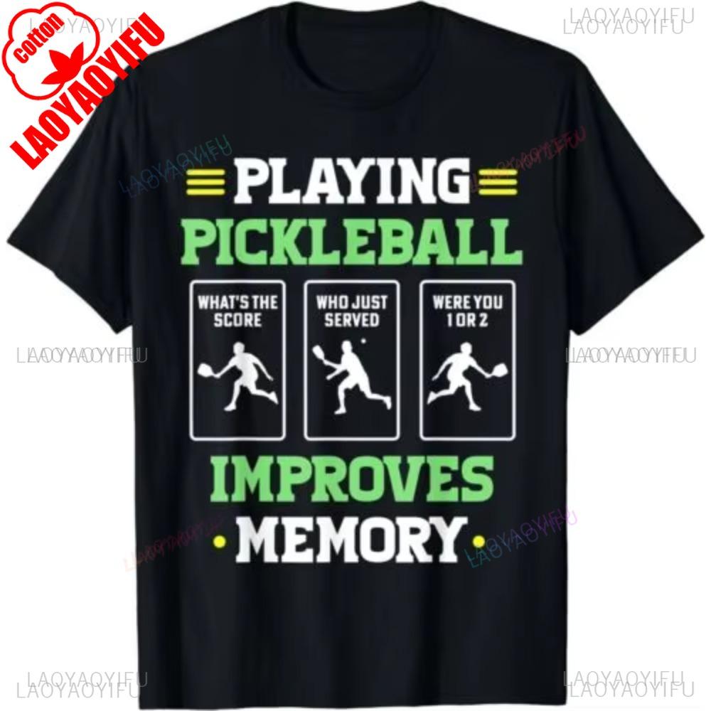 

Funny Dink Player Graphic Playing Pickleball Improves Memory Printed TShirt Cotton Casual Fashion Loose Harajuku Man Tshirt 4XL