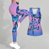 Butterfly Print Yoga Outfit for Women Fashion Workout Leggings Fitness Sports Casual Yoga Set Sports Suit