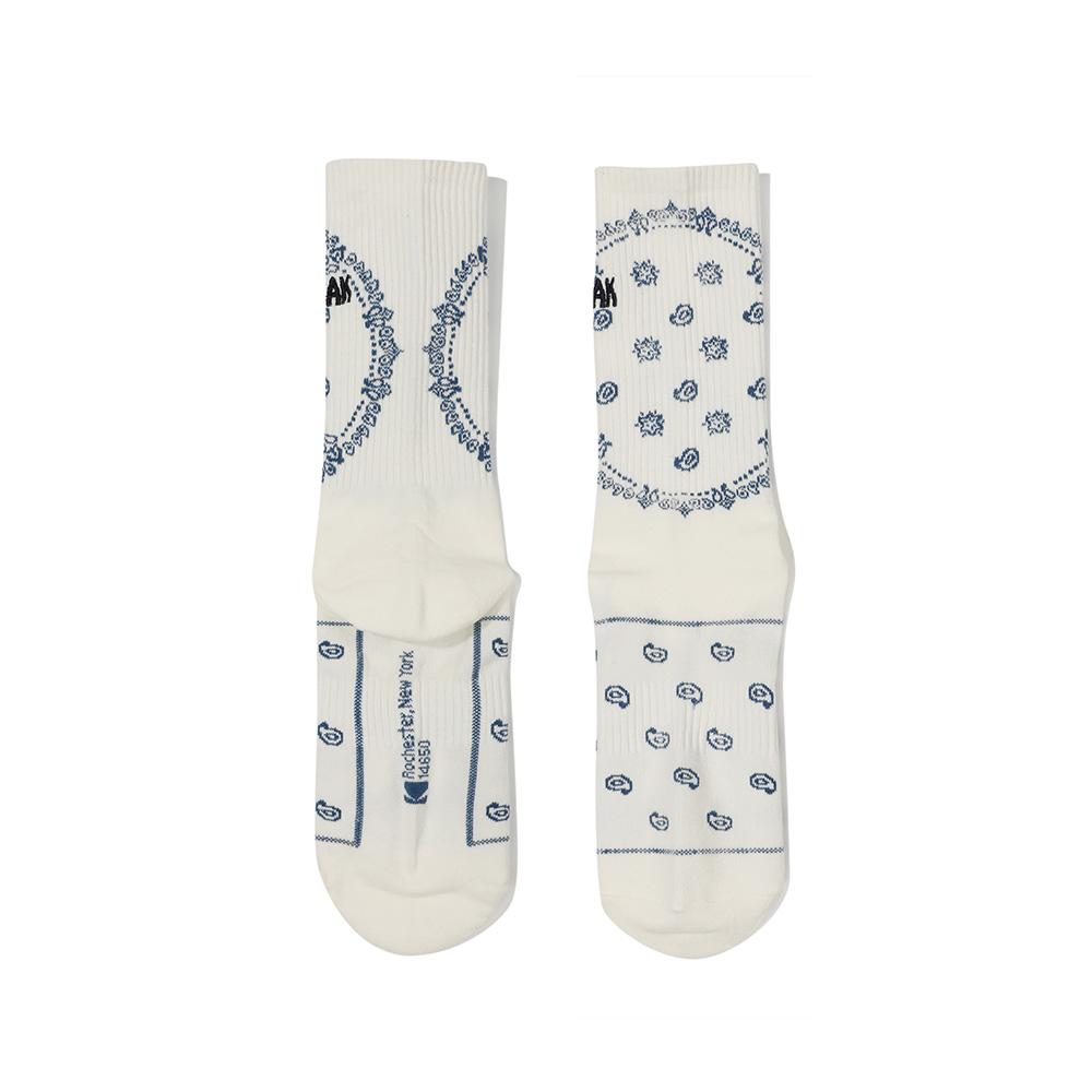 KODAK Paisley Crew Socks White