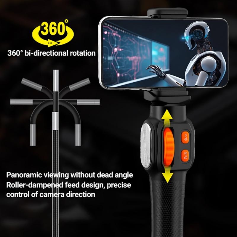Industrial Endoscope With 1080P Clear Imaging And Complete Turn For Pipe Inspection And Home Maintenance