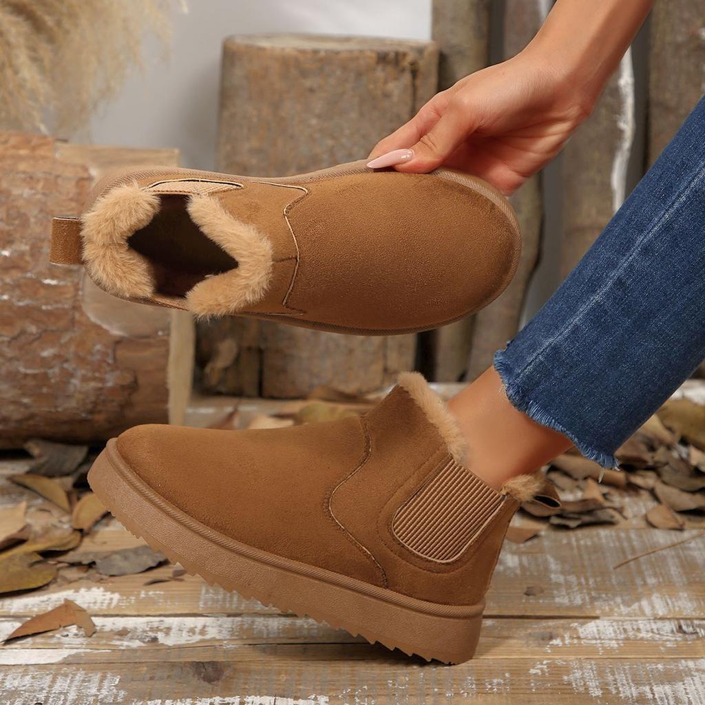 Snow Boots Men's Thick-soled New Velvet Thickened Bread Shoes Short Soft-soled Non-slip Warm Extra Thick Cotton Boots