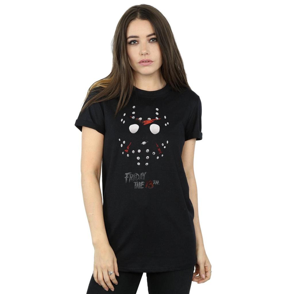 Friday 13th Womens/Ladies Jason Hockey Mask Cotton Boyfriend T-Shirt