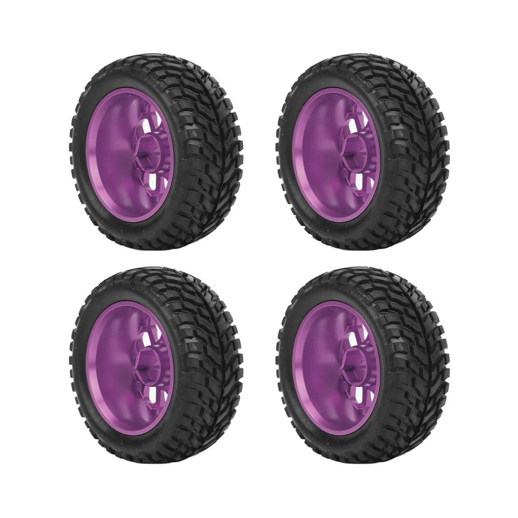 4Pcs 1Celsius10 Scale RC Car Wheels and Tires Aluminium Alloy Wheel   Rubb  Tires for 1Celsius10 Remote Control Car