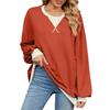 Autumn Winter Pullovers & Long Sleeves Women Contrasting Color Round Neck Loose Sweatshirt Plus Size