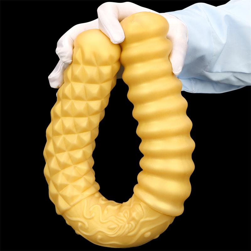 Doppelköpfiger Silikon-Dildo, extralanger Analplug, zweiköpfiger Drache, schwule und lesbische Produkte für Erwachsene