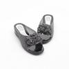Glitter Corsage Block Heel Indoor Slippers