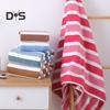 Coral Fleece Towel Set Striped Absorbent Bath Towel Lint Free Fade Resistant Towel Shower Wrap for Spa Poolside Daily Use