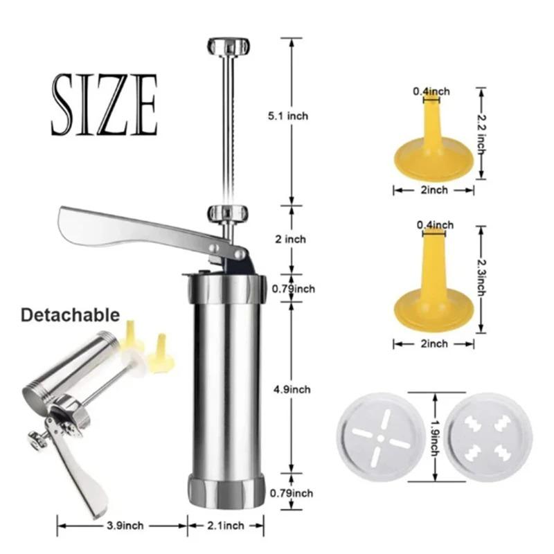 Stainless Steel Cake Decorating Kit With 4 Nozzles Tips,cream Extruder For Baking Cookies Cupcake, Kitchen Baking Tools