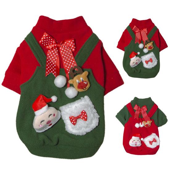 Christmas Series Decor Pet Clothing Durable Skin-friendly Keep Warmth Puppy Cats Warm Short Sleeve Shirt Outfit