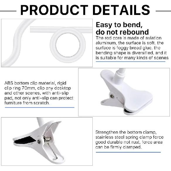 Protable Flexible Camera Clamp Mount Baby Monitor Camera Holder Stand Webcam Monitor Punch-free Bendable Bracket Base With Clip