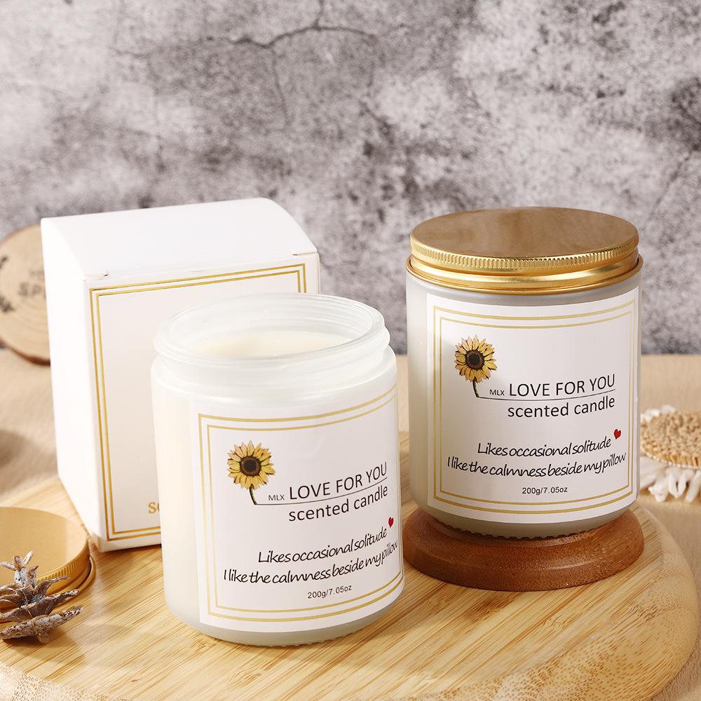 Large Frosted Glass Cup Scented Candle Scented Gift Candle Decoration