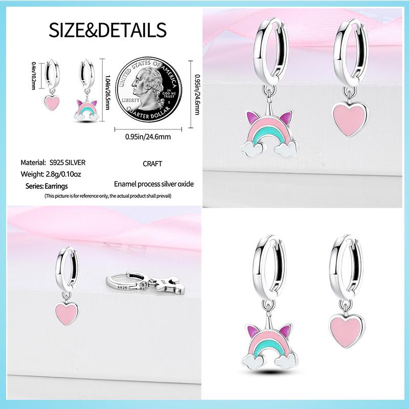 Creolen Neu Silber 925 Regenbogen, Muschel, Ohrringe für Damen Schmuckherstellung Für Frauen als Hochzeitsfeier Geschenke