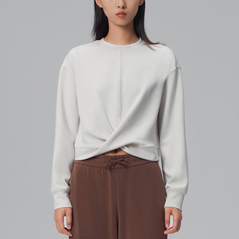 SAUCONY Fashion Minimalist Short Sleeve Knit Top Women Tops Moonlight-White SA1259LT04L-WT032