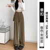 Narrow suit pants women's spring and autumn new black pants small straight pants high-end drape wide-leg pants