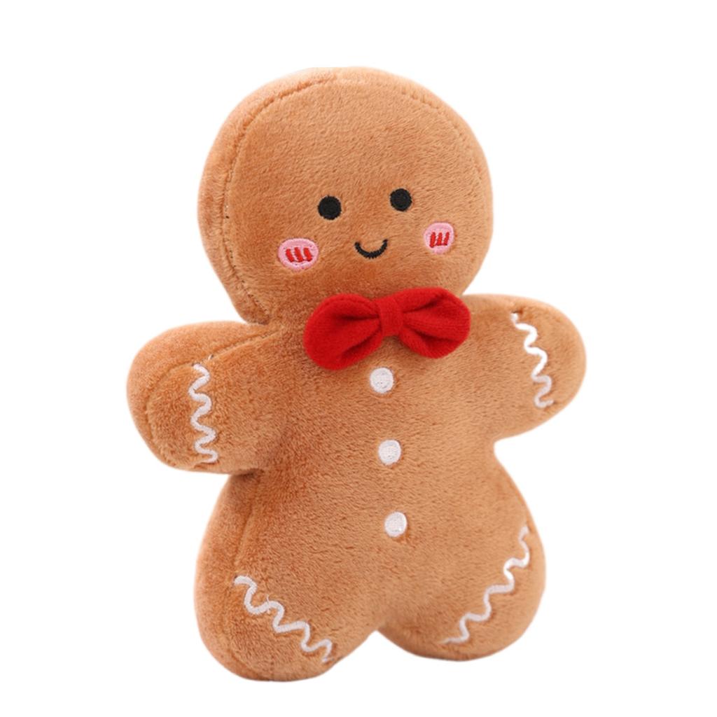 Christmas Plush Doll Cute Christmas Tree Gingerbread Mans Doll Pillow Soft Sofa Cushion Ornament Cartoon Stuffed Animal Pillow Toy Holiday Party Home