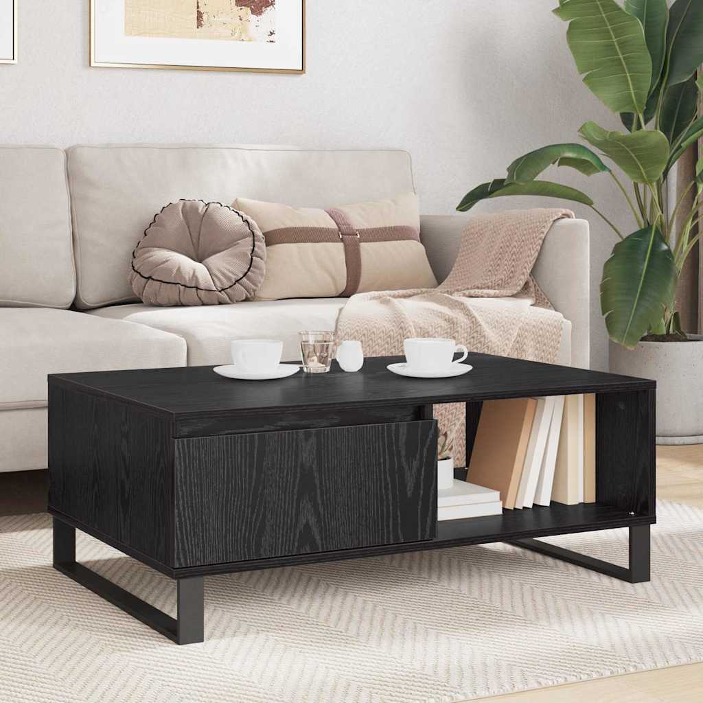 Coffee Table Black Oak Effect 90 x 60 x 35 cm Engineered Wood