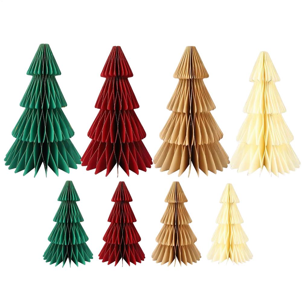 

3D Mini Christmas Tree Foldable Paper Christmas Tree Ornament Christmas Desktop Decor Atmosphere Decor Scene Props 15cm and 25cm