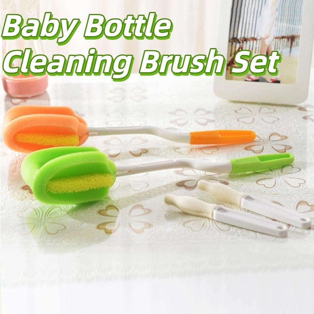 BPA-Free Baby Bottle Cleaning Brush Set 360° Cleaning Feeding Bottle Brush  Lid Cleaning