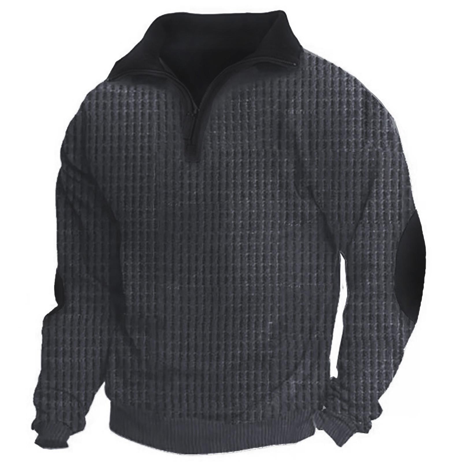 

Весенне-осенний мужской уличный повседневный свитер европейского размера с воротником-стойкой и длинными рукавами XL