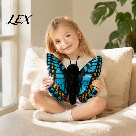 Polyester Fiber Stuffed Doll Realistic 3D Butterfly Plush Toy, Throw Pillow, Soft Vivid Design Insect Animal Decor, Gift for Kids Girls, Home Ornament