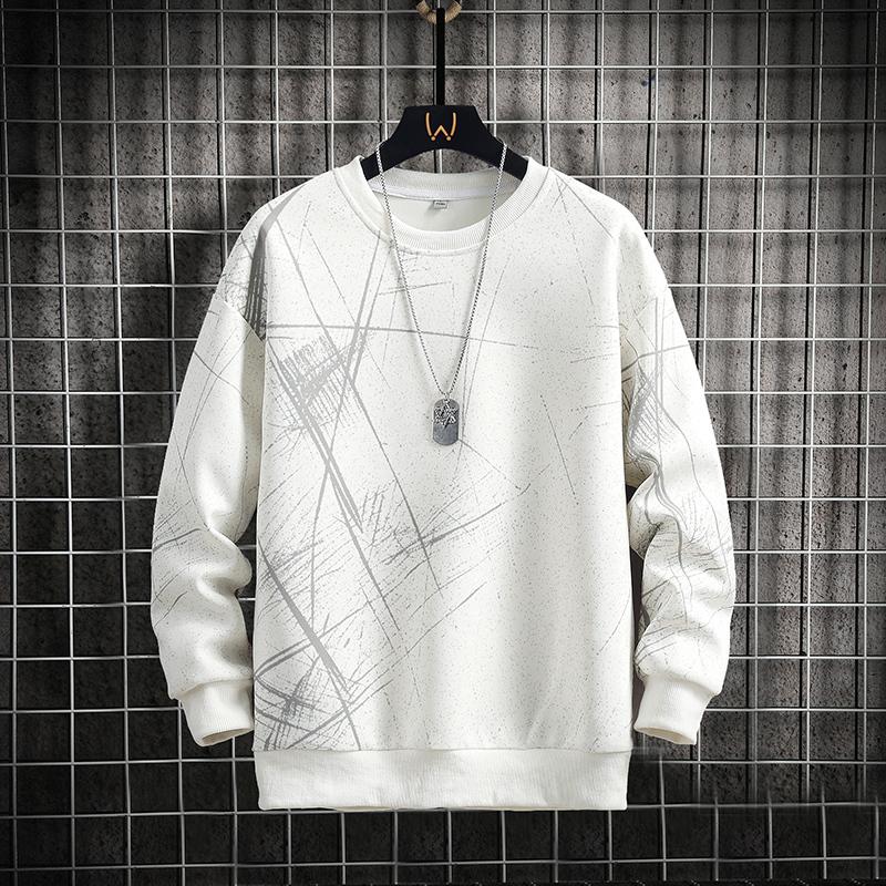 

Men s Abstract Print Crew Neck Sweatshirt - Casual Long Sleeve Pullover M