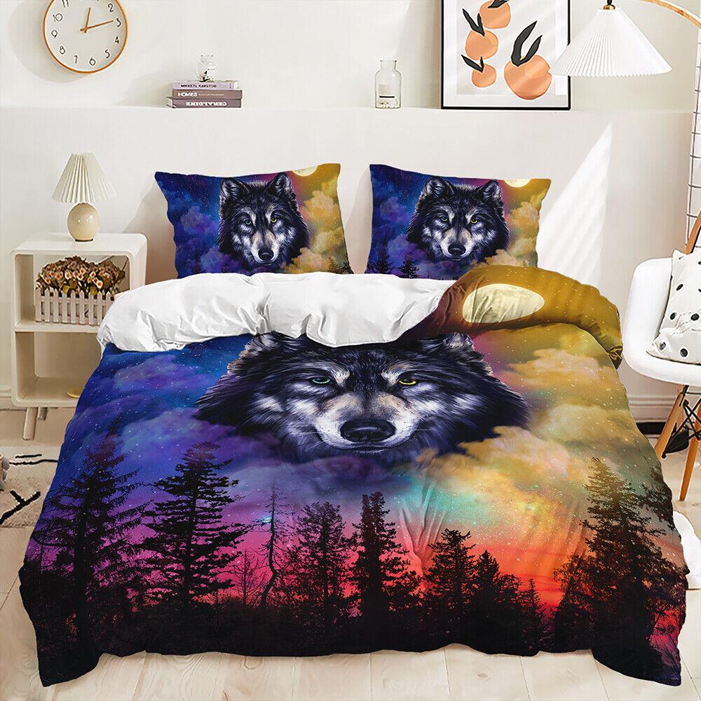 Floral Animals Big Cats Lion Tiger Leopard Animal Print Duvet Quilt Cover Set
