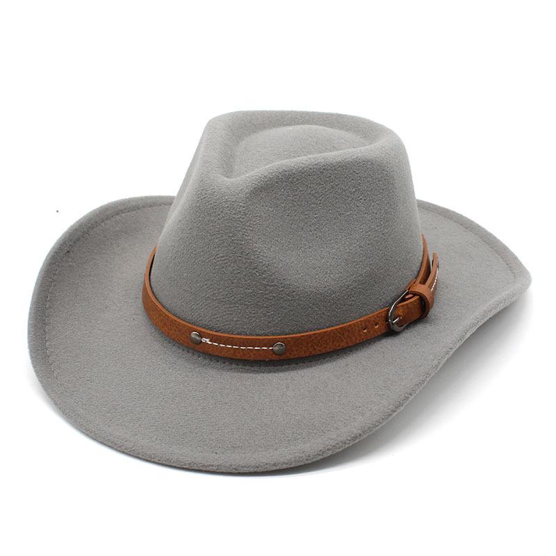 Western Cowboy Hat Dance Performance Jazz Hat Belt Accessories Felt Hat Couple Hat