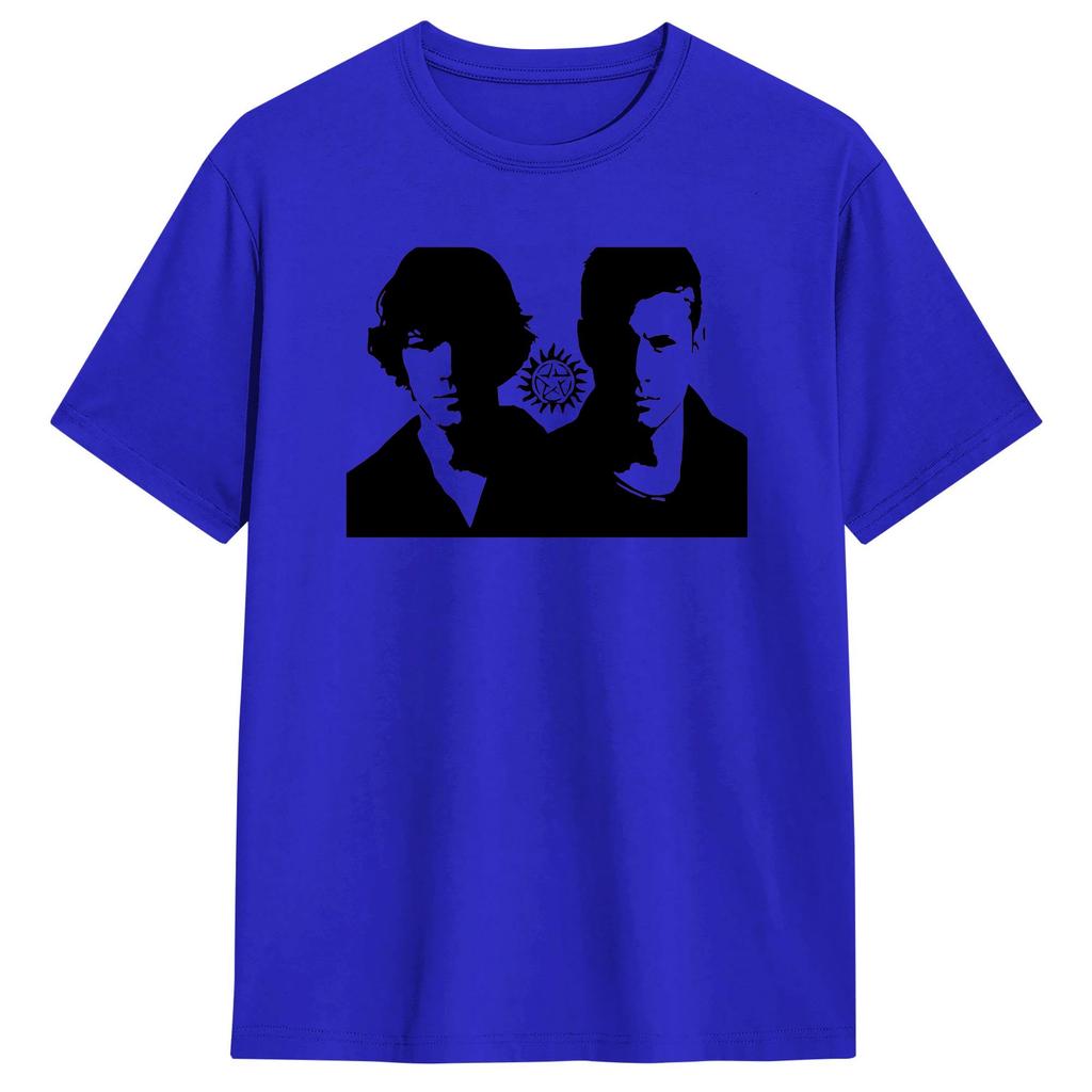 Hipster Dean and Sam Supernatural TShirt Unisex Crewneck 100 Cotton T Shirt Short Sleeve Tees Plus Size Clothing