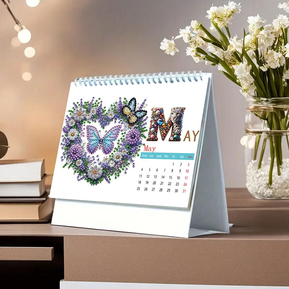 5D/DIY Calendar Diamond Painting Calendar Kit Diamond Decorations Calendar Shiny Rhinestones Decor Calendar Gift for Friends