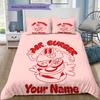 Burger Run Menu Custom Name Pattern Bedding Quilt Set Quilt Cover Pillowcase Home Birthday Gift(1 * duvet cover + 2 * pillowcase, without core)
