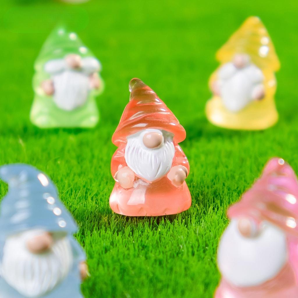 30/50Pc Luminous Mini Christmas Gnomes Fairy Garden Miniatures Home Garden Accessories Fairy Moss Micro Landscape Decoration