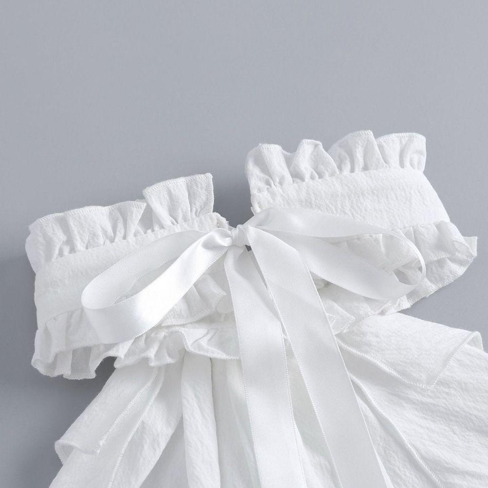 Adjustable Ruffled Edge Layered Collar Court Noble Style Tie-Up Collar Stand Collar  Formal Attire