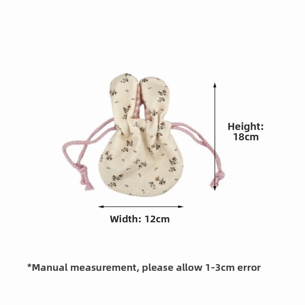 Cute Mini Bunny Ears Storage Bag Portable Multi functional Makeup Storage Bag Drawstring Earphone Coin Purse Travel