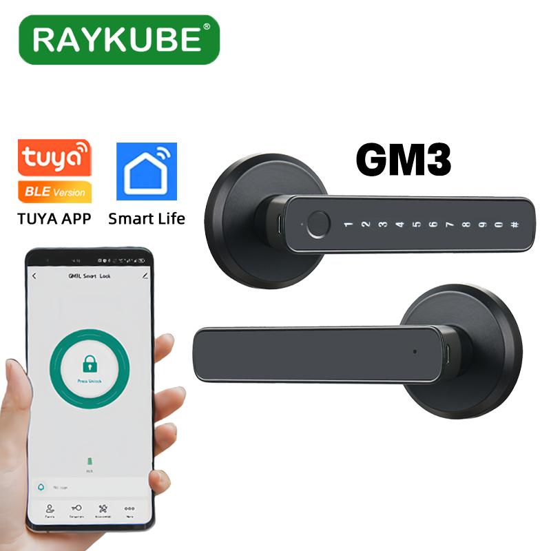 RAYKUBE B5 Tuya Bluetooth Smartlås, Biometrisk Opplåsing, Lås til Gangdør på Soverom