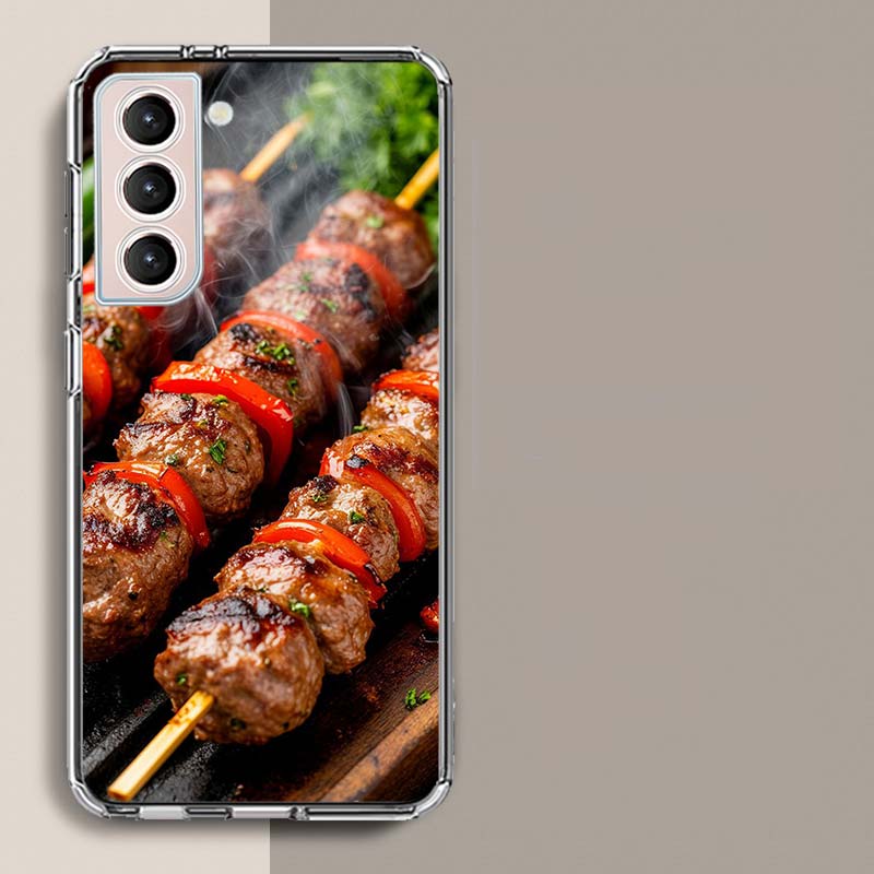 Barbecue and Grilled Meat BBQ Phone Case for Samsung A16 A17 A26 A36 A56 A57 A55 A54 A37 A15 A25 A35 A14 A24 A34 Galaxy Note 20