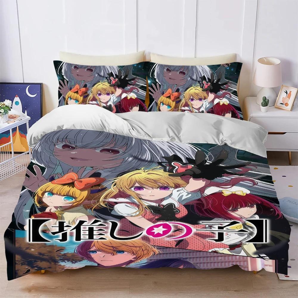 O-Oshi No Ko 3 Anime Bettwäsche-Set Weich Gewaschenes Bett 3-teilig Sommer Bequem Studentenwohnheim Zuhause Babybettwäsche Bestseller
