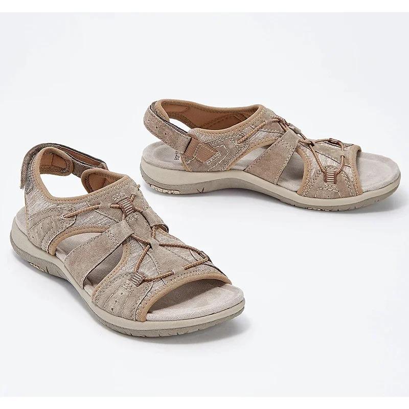 Fashion New Women Outdoor Beach Wedges Sandals Women Low Top Round Toe Casual Shoes Sports Comfortable Fish Mouth Opened Toe Sandals